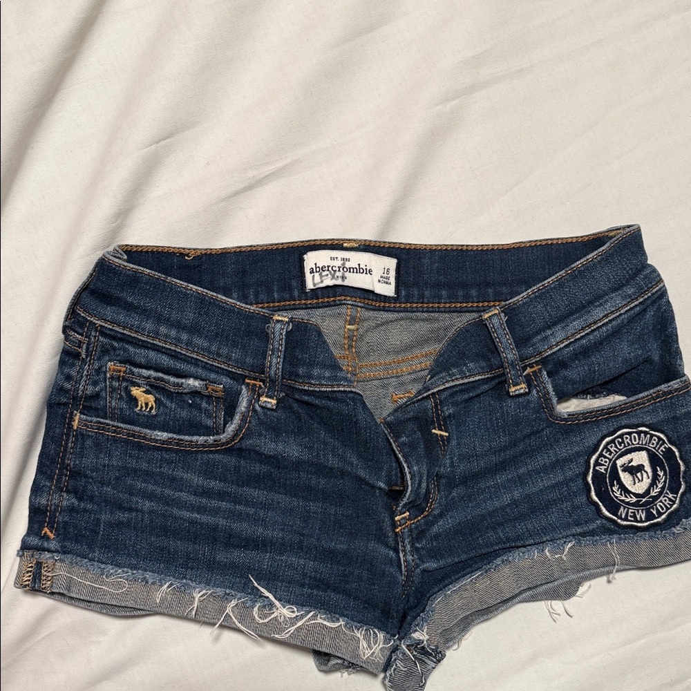 Abercrombie & Fitch Dark Blue Jean Shorts